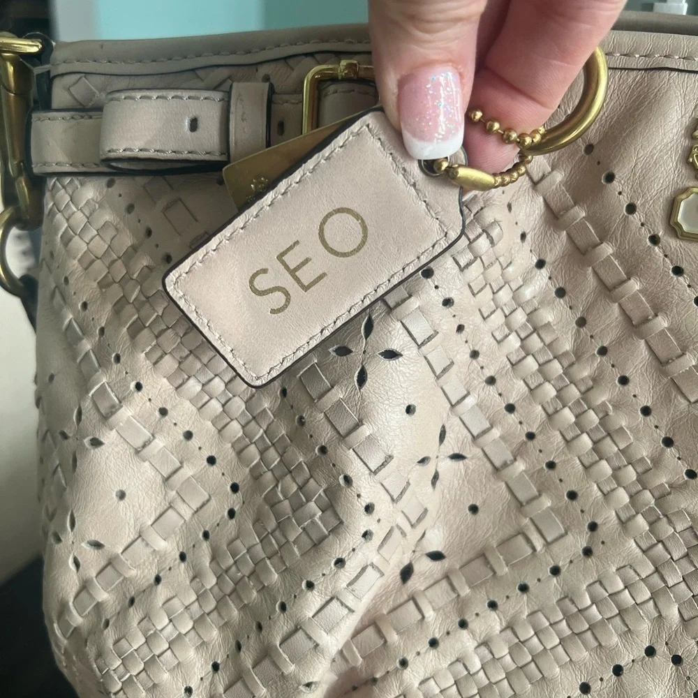 Coach Madison Criss Cross Leather Sophia Satchel Shoulder Bag